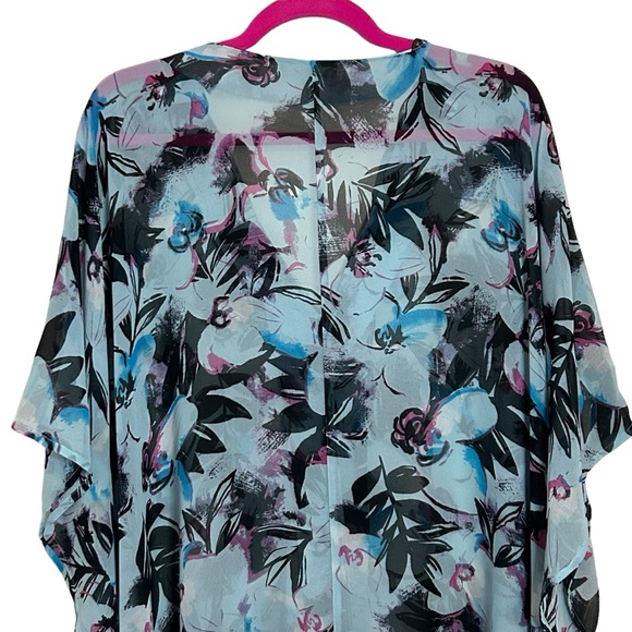 ‼️SOLD‼️ LANE BRYANT Floral Semi-Sheer Kimono Tunic 22/24 - Picture 6 of 9